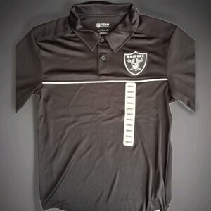 Las‎ Vegas Raiders Black Polo Shirt pipe Size Small Dri-Fit NFL Summer Golf